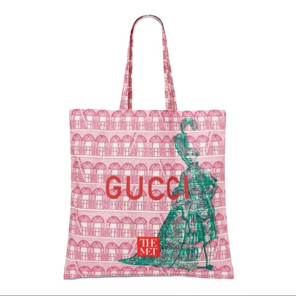Gucci Handbags - **SOLD**EUC Pink Canvas Gucci Met Gala Tote The Camp Exhibit
